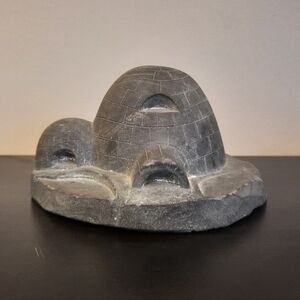 Vintage Signed Aardvark 1972 Canada Stone Carved Igloo Sculpture Inuit Art